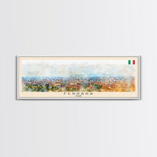 Carregar imagem no visualizador da galeria, Ferrara Italy Travel Art, City Art, Framed Canvas Print or Metal Wall Art, Europe Travel Poster, Panoramic Wall Art, Extra Wide Wall Art