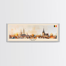 Load image into Gallery viewer, Genk Belgium Travel Print Wall Art, Panoramic City Art, Travel Art, Wall Decor, Vacation Gift, Framed Canvas Print Or Metal Art