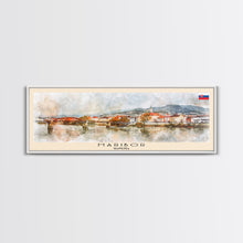 Load image into Gallery viewer, Maribor Slovenia Panoramic Travel Poster, Framed Canvas Print or Metal Wall Art, Travel Art, Home Decor, Panoramic Painting, Midcentury Art