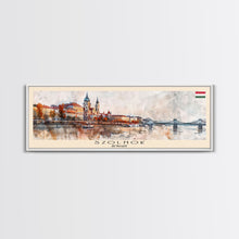 Load image into Gallery viewer, Szolnok Hungary Wall Art, Panoramic Travel Poster, Panoramic Framed Canvas Print, City Wall Art, Wall Hanging Home Decor, Travel Art