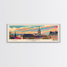 Carregar imagem no visualizador da galeria, Aalborg Denmark Wall Art, Panoramic Travel Poster, Panoramic Framed Canvas Print, City Wall Art, Wall Hanging Home Decor, Travel Art