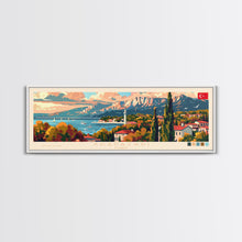 Carregar imagem no visualizador da galeria, Adapazar Turkey Panoramic Travel Poster, Framed Canvas Print or Metal Wall Art, Travel Art, Home Decor, Panoramic Painting, Midcentury Art