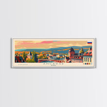 Load image into Gallery viewer, Angarsk Russia Panoramic Travel Poster, Framed Canvas Print or Metal Wall Art, Travel Art, Home Decor, Panoramic Painting, Midcentury Art