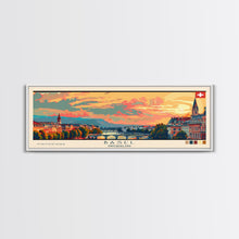 Carregar imagem no visualizador da galeria, Basel SwitzerlandTravel Art, City Art, Framed Canvas Print or Metal Wall Art, Europe Travel Poster, Panoramic Wall Art, Extra Wide Wall Art