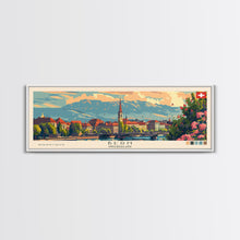 Load image into Gallery viewer, Bern Switzerland Travel Art, City Art, Framed Canvas Print or Metal Wall Art, Europe Travel Poster, Panoramic Wall Art, Extra Wide Wall Art