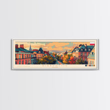 Load image into Gallery viewer, Bialystok Poland Panoramic Travel Poster, Framed Canvas Print or Metal Wall Art, Travel Art, Home Decor, Panoramic Painting, Midcentury Art