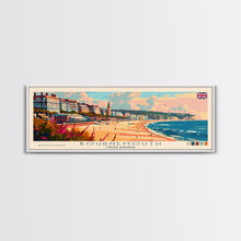 Load image into Gallery viewer, Bournemouth United Kingdom Wall Art, Panoramic Travel Poster, Panoramic Framed Canvas Print, City Wall Art, Wall Hanging Home Decor, Travel Art