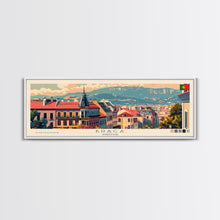 Load image into Gallery viewer, Braga Portugal Travel Art, City Art, Framed Canvas Print or Metal Wall Art, Europe Travel Poster, Panoramic Wall Art, Extra Wide Wall Art