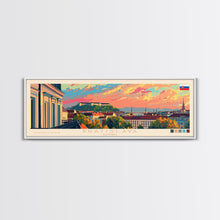 Load image into Gallery viewer, Bratislava Slovakia Wall Art, Panoramic Travel Poster, Panoramic Framed Canvas Print, City Wall Art, Wall Hanging Home Decor, Travel Art