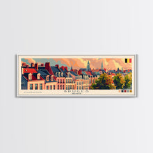 Carregar imagem no visualizador da galeria, Bruges Belgium Travel Art, City Art, Framed Canvas Print or Metal Wall Art, Europe Travel Poster, Panoramic Wall Art, Extra Wide Wall Art