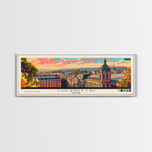 Cargar imagen en el visor de la galería, Chernihiv Ukraine Panoramic Travel Poster, Framed Canvas Print or Metal Wall Art, Travel Art, Home Decor, Panoramic Painting, Midcentury Art