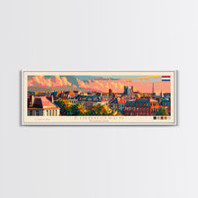 Load image into Gallery viewer, Eindhoven Netherlands Panoramic Travel Poster, Framed Canvas Print or Metal Wall Art, Travel Art, Home Decor, Panoramic Painting, Midcentury Art