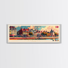Load image into Gallery viewer, Esbjerg Denmark Travel Art, City Art, Framed Canvas Print or Metal Wall Art, Europe Travel Poster, Panoramic Wall Art, Extra Wide Wall Art