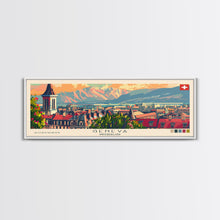Carregar imagem no visualizador da galeria, Geneva Switzerland Wall Art, Panoramic Travel Poster, Panoramic Framed Canvas Print, City Wall Art, Wall Hanging Home Decor, Travel Art