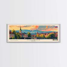 Load image into Gallery viewer, Maribor Slovenia Panoramic Travel Poster, Framed Canvas Print or Metal Wall Art, Travel Art, Home Decor, Panoramic Painting, Midcentury Art