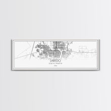 Load image into Gallery viewer, Panoramic Laredo City Map, Texas Art, Map Print, Minimalist Wall Art, Canvas Art, Housewarming Gift, Street Map Art, Closing Gift