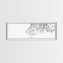 Load image into Gallery viewer, Panoramic Long Beach City Map, California Art, Map Print, Minimalist Wall Art, Canvas Art, Housewarming Gift, Street Map Art, Closing Gift