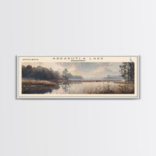 Carregar imagem no visualizador da galeria, Arkabutla Lake Mississippi Panoramic Framed Canvas Print, Lake House Decor, Rustic Art, Travel Poster, Scenic View, Nature Wall Art