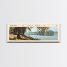 Load image into Gallery viewer, Bay Springs Lake Mississippi Framed Canvas Print, Panoramic Lake House Art, Scenic Painting, Travel Poster, Modern Decor, Nature Scene
