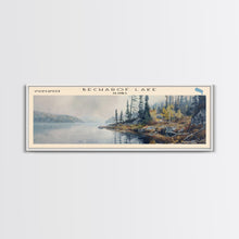 Load image into Gallery viewer, Becharof Lake Panoramic Framed Canvas Print, Lake House Decor, Scenic View, Travel Poster, Modern Art, Nature Scene