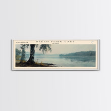 Load image into Gallery viewer, Beech Fork Lake West Virginia Framed Canvas Print, Panoramic Lake House Art, Scenic Painting, Travel Poster, Rustic Decor, Nature Scene