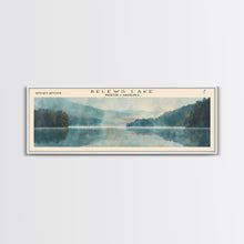 Load image into Gallery viewer, Belews Lake North Carolina Panoramic Framed Canvas Print, Lake House Decor, Scenic View, Travel Poster, Minimalist Art, Home Decor