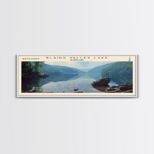 Load image into Gallery viewer, Blairs Valley Lake Maryland Framed Canvas Print, Panoramic Lake House Decor, Scenic View, Travel Poster, Rustic Art, Lake Painting