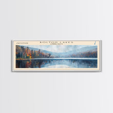 Carregar imagem no visualizador da galeria, Bolton Lakes Connecticut Framed Canvas Print, Panoramic Lake House Art, Scenic View, Travel Poster, Modern Art, Lake Painting