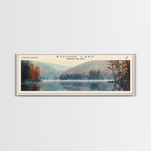 Load image into Gallery viewer, Boone Lake Rhode Island Framed Canvas Print, Panoramic Lake House Decor, Scenic View, Travel Poster, Rustic Art, Lake Painting