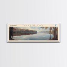 Load image into Gallery viewer, Bowdish Lake Rhode Island Framed Canvas Print, Lake House Art, Panoramic Travel Poster, Wall Art, Modern Lake Painting, Home Decor