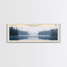 Carregar imagem no visualizador da galeria, Candle Lake Framed Canvas Print, Panoramic Lake House Decor, Wall Art, Travel Poster, Rustic Lake Painting, Home Decor