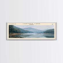 Cargar imagen en el visor de la galería, Carters Lake Georgia Framed Canvas Print, Panoramic Lake House Decor, Wall Art, Travel Poster, Rustic Lake Painting, Nature Art