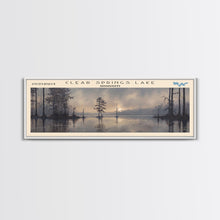 Cargar imagen en el visor de la galería, Clear Springs Lake Mississippi Framed Canvas Print, Panoramic Lake House Decor, Wide Wall Art, Travel Poster, Modern Lake Painting, Nature Art