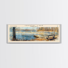 Load image into Gallery viewer, Cross Lake Louisiana Framed Canvas Print, Panoramic Lake House Decor, Wall Art, Travel Poster, Rustic Lake Painting, Nature Art