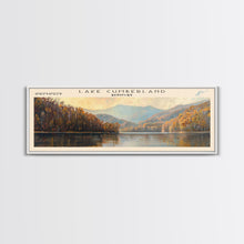 Load image into Gallery viewer, Cumberland Lake Framed Canvas Print, Lake House Art, Panoramic Wall Art, Travel Poster, Modern Lake Painting, Nature Art