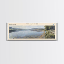 Carregar imagem no visualizador da galeria, Fish Lake Utah Framed Canvas Print, Panoramic Lake House Decor, Wall Art, Travel Poster, Tranquil Lake Painting, Nature Art