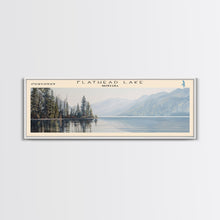 Carregar imagem no visualizador da galeria, Flathead Lake Framed Canvas Print, Lake House Decor, Panoramic Wall Art, Travel Poster, Picturesque Lake Painting, Nature Art