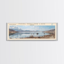 Carregar imagem no visualizador da galeria, Fool Hollow Lake Arizona Framed Canvas Print, Panoramic Lake House Decor, Wall Art, Travel Poster, Majestic Lake Painting, Nature Art