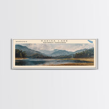 Carregar imagem no visualizador da galeria, Kakisa Lake Framed Canvas Print, Lake House Art, Panoramic Wall Art, Travel Poster, Scenic Lake Painting, Home Decor