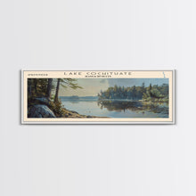 Cargar imagen en el visor de la galería, Lake Cochituate Massachusetts Framed Canvas Print, Lake House Decor, Panoramic Wall Art, Travel Poster, Beautiful Lake Painting, Nature Art