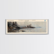 Load image into Gallery viewer, Trout Lake Canada Northwest Territories Panoramic Wall Art, Framed Canvas Print, Lake House Decor, Travel Poster, Beautiful Lake Scene, Home Decor