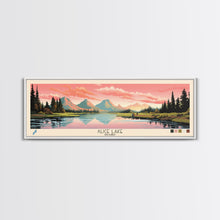Carregar imagem no visualizador da galeria, Alice Lake Idaho Framed Canvas Print, Panoramic Wall Art, Midcentury Modern, Pop Art, Travel Poster, Lake House Decor