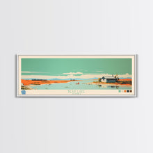 Load image into Gallery viewer, Bear Lake North Slope Alaska Framed Canvas Print, Panoramic Travel Poster, Midcentury Modern Wall Art, Pop Art, Lake House Decor, Nature Art