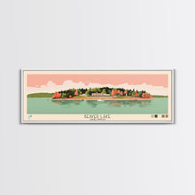 Load image into Gallery viewer, Beaver Lake Arkansas Framed Canvas Print, Panoramic Wall Art, Midcentury Modern, Pop Art, Travel Poster, Scenic Lake House Art, Bedroom Decor