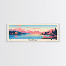 Load image into Gallery viewer, Bolton Lakes Connecticut Framed Canvas Print, Panoramic Wall Art, Midcentury Modern, Pop Art, Travel Poster, Scenic Living Room Art, Lake House Decor