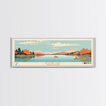 Load image into Gallery viewer, Boone Lake Rhode Island Framed Canvas Print, Panoramic Travel Poster, Midcentury Modern Wall Art, Pop Art, Nature Bedroom Decor, Scenic Lake House Art