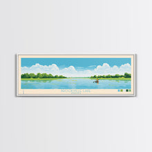 Carregar imagem no visualizador da galeria, Brookville Lake Indiana Framed Canvas Print, Midcentury Modern Panoramic Wall Art, Living Room Decor, Pop Art, Travel Poster Art, Nature Painting