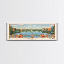 Carregar imagem no visualizador da galeria, Cagles Mill Lake Indiana Framed Canvas Print, Midcentury Modern Panoramic Wall Art, Living Room Decor, Pop Art, Travel Poster Art, Scenic Nature Painting