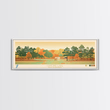 Carregar imagem no visualizador da galeria, Canobie Lake New Hamphire Framed Canvas Print, Midcentury Modern Panoramic Wall Art, Living Room Decor, Pop Art, Travel Poster Art, Scenic Nature Painting