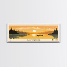 Cargar imagen en el visor de la galería, Clearwater Lake Missouri Framed Canvas Print, Pop Art Panoramic Travel Poster, Midcentury Modern, Wall Art, Scenic Nature Painting, Bedroom Decor, Living Room Art